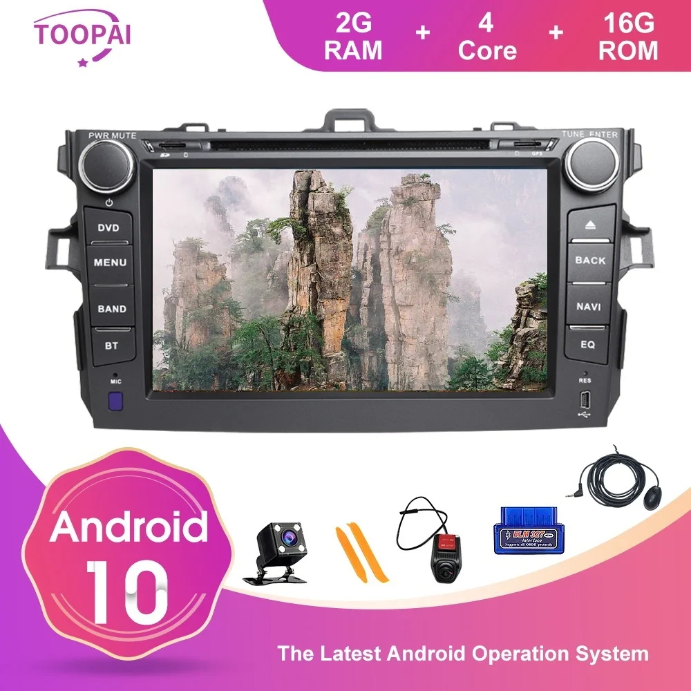 TOOPAI Android 10 для Toyota Corolla 2007 2008 2009 2010 2011 автомобильное радио головное устройство