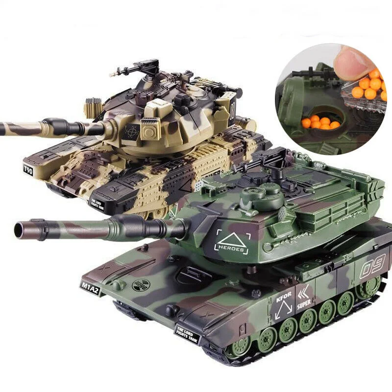 1:32 RC боевой гусеничный Танк радиоуправляемые игрушки автомобиль может запускать мягкие пули