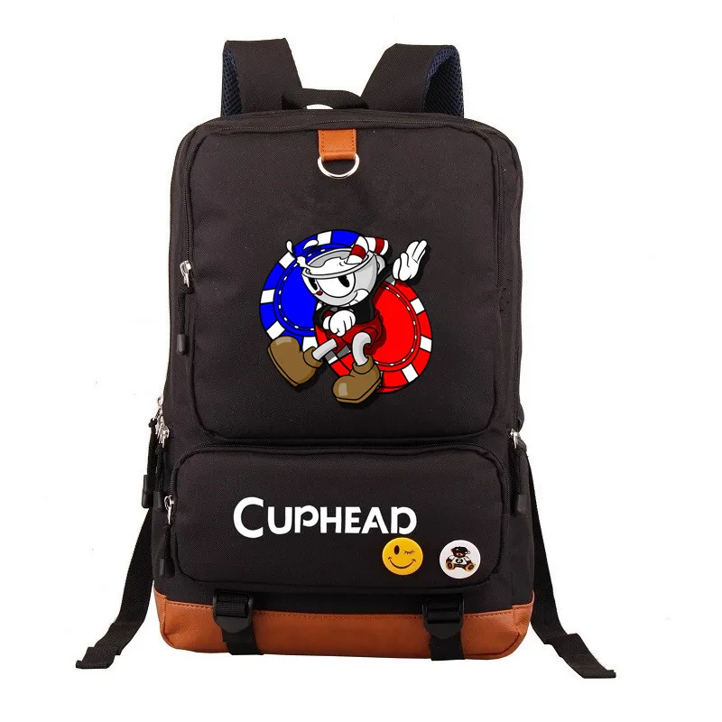 Синий Детский рюкзак Cuphead Mugman Mochila Студенческая сумка на плечо дорожная школьная сумка повседневная сумка для ноутбука для подростков - Цвет: Синий