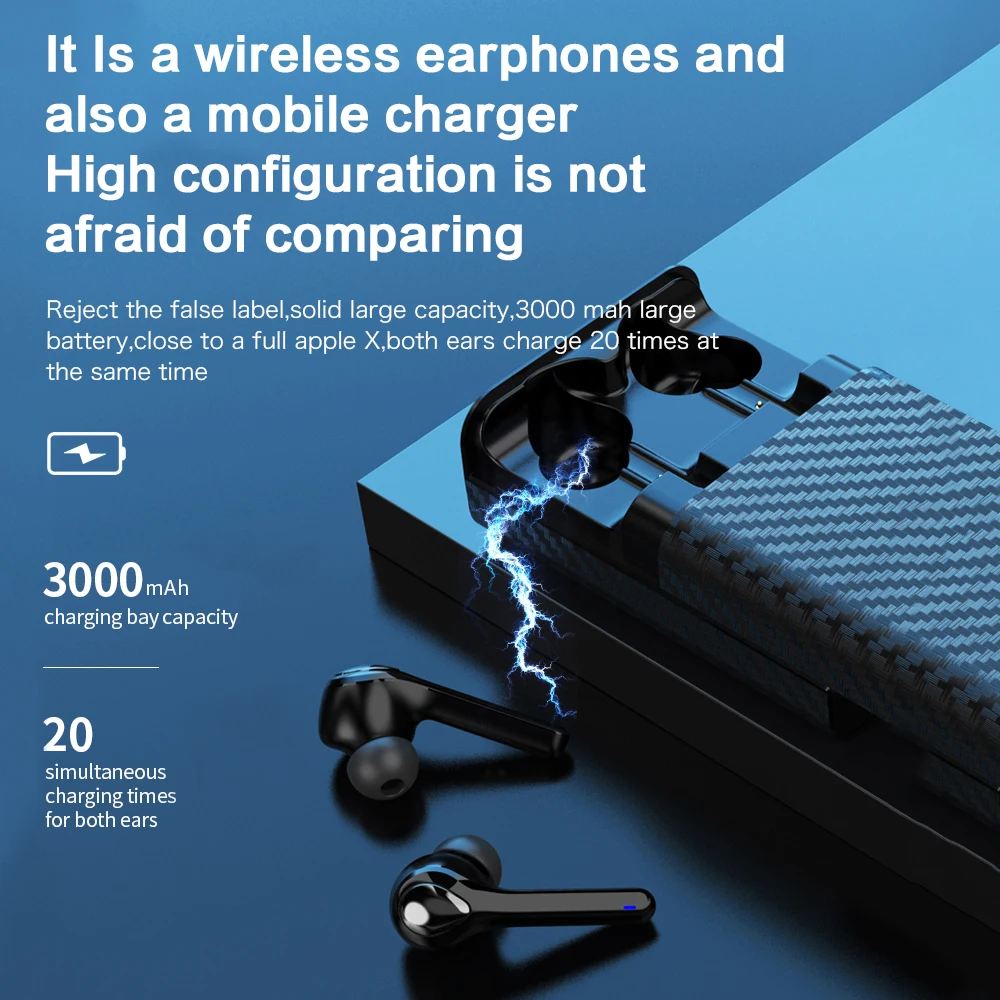 Стерео глубокий бас наушники Bluetooth 5 0 TWS True беспроводные без задержки гарнитура с