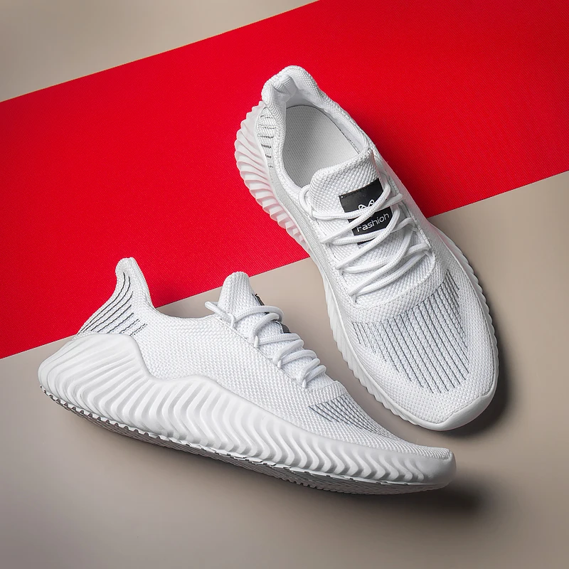

Summer Men's Sneakers Flywire Lightweight Mens Running Shoes Breathable Men White Sports Shoes Male Casual Footwear Big Size