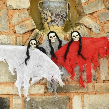 

3pcs Bar Haunted House Scary Hanging Halloween Decoration Horror Halloween Props Spooky Scary Skull Halloween Arrangement Ghost