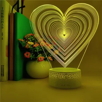 

7 Colors Love Nightlight Valentine's Day Gift Bedside Led Light Creative Acrylic Bedroom Ambient 3d Nightlight Bluetooth Speaker