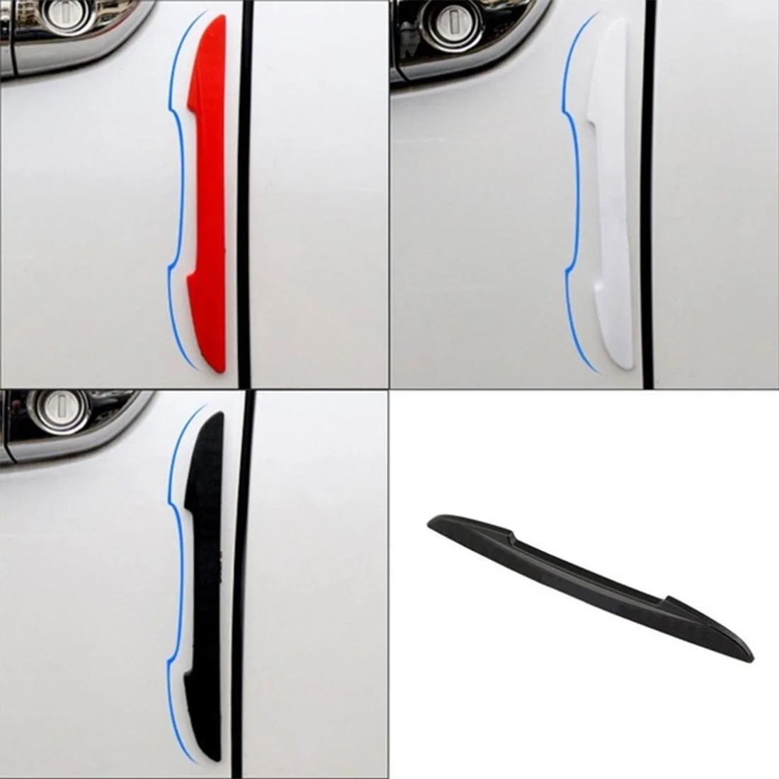Car Side Door Edge Protector 4PCS Protective Strip Scrape Guard Bumper Guards Handle Cover 3D Sticker car styling emblem car stickers car door edge guards car door stickers carbon fiber sticker car reflective stickers car door protector car wheel rim strip car door seal strip car threshold protector car door anti collision strip