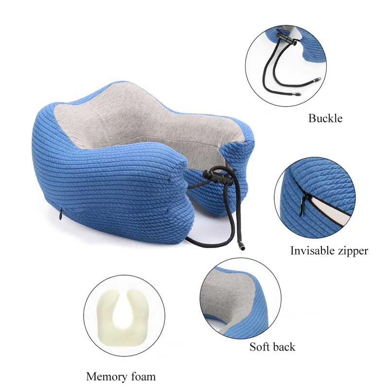 Подушка для путешествий Memory Foam медленный отскок u-образные подушки для шеи с невидимой застежкой-молнией