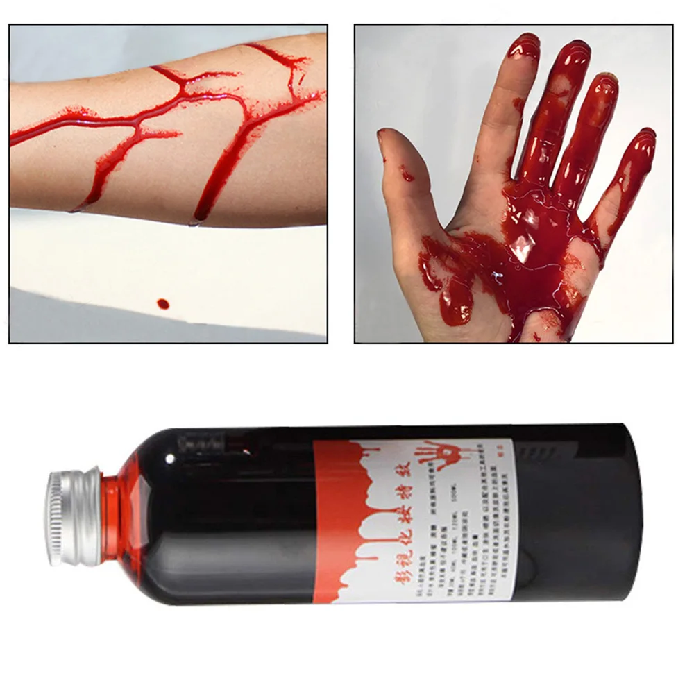 Вампир Поддельные крови Хэллоуин человеческого тела макияж Поддельные плазмы реалистичные Поддельные крови вечерние принадлежности человеческие гематопоэтические реквизиты