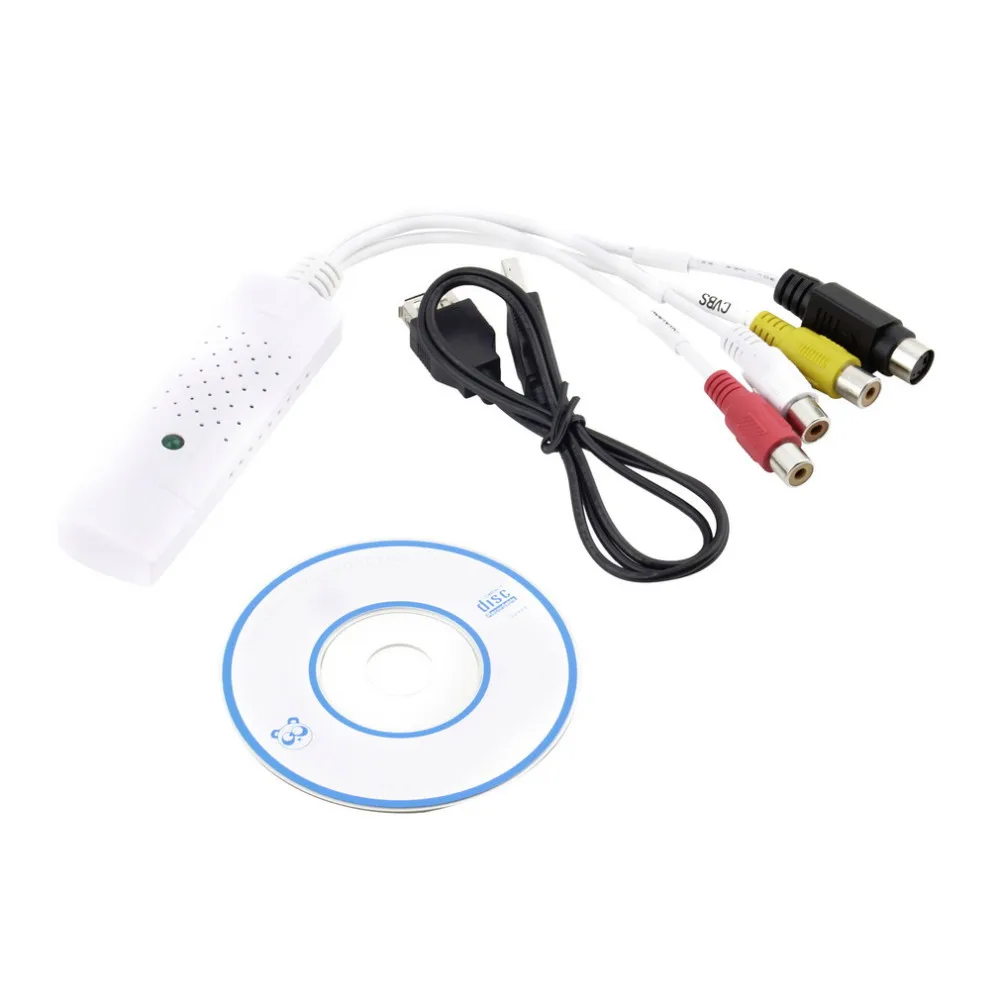 1 комплект USB2.0 видео ТВ тюнер DVD плата для захвата звука конвертер адаптер для компьютера CC ТВ камера Win7/8 белый