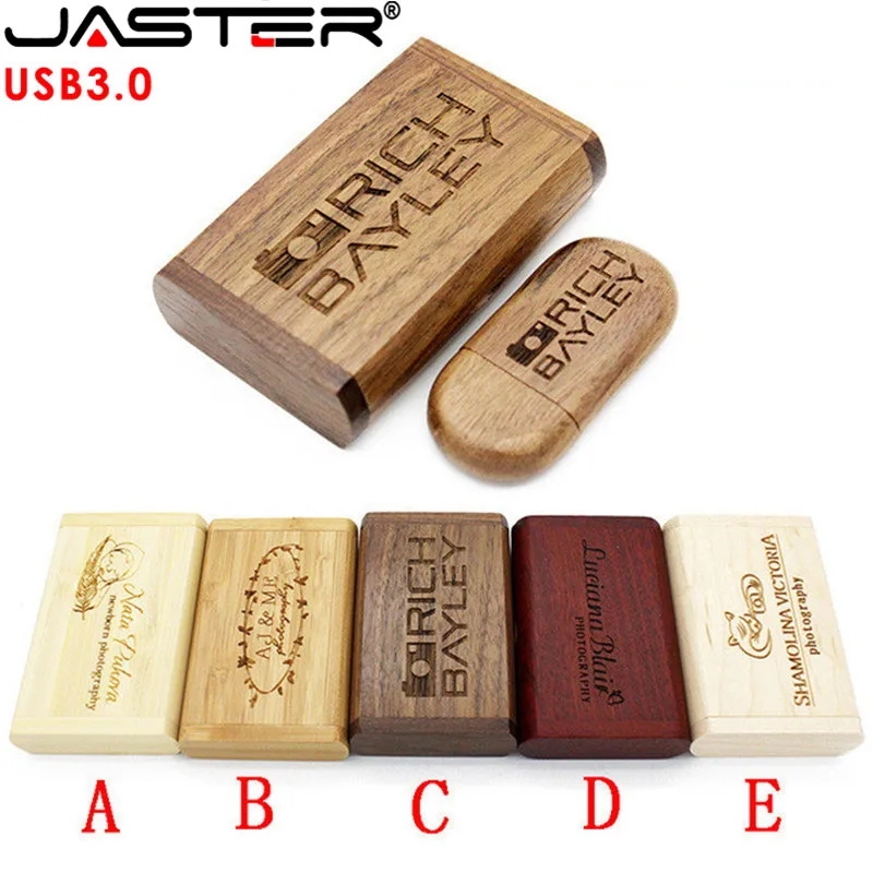 Mejores Ofertas JASSTER-memoria USB 3,0 con logo personalizado, caja de embalaje, pendrive de 4GB, 8GB, 16GB, 32GB y 64GB, regalo de fotografía, 1 Uds. 76XbDN3W