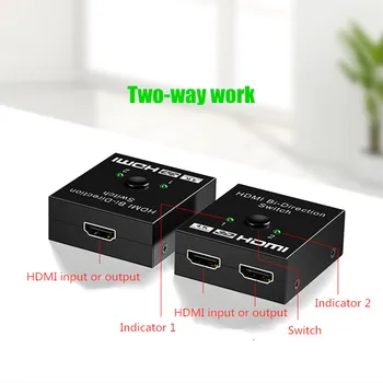 

HDMI Switch 4K*2K 1080P 2ways Selector Switcher 2x1 Splitter Box Ultra HD for HDTV DVD TV XBOX PS3/4 Z2 LAPTOP Multimedia