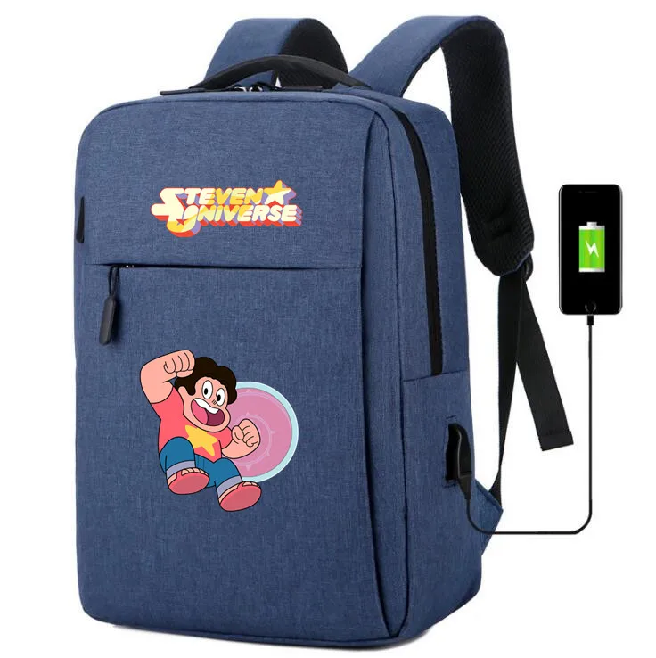 C Steven Universe canvas Backpack usb charging School Bags Meliodas Dragon printing shoulder bag Laptop travel bag rucksack - Цвет: C