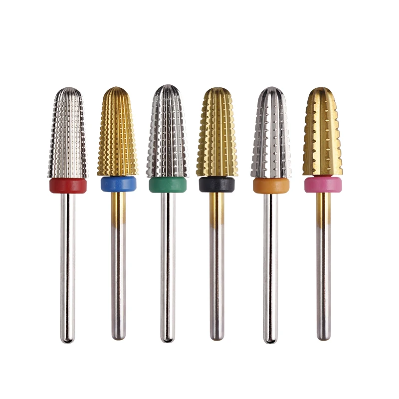 

Gold Tip Grinding Head Steel Drill Bit Straight Grain Polishing Tungsten Electric Manicure Machine Milling Cutter Nail Art Tools