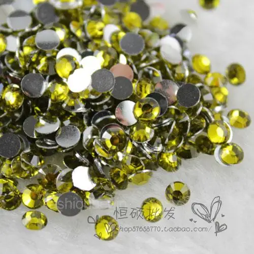 Olivine 1000 шт 2 мм-6 мм смола с плоским основанием, не патч хрустальные стразы для одежды Декорации для ногтей блестящие DIY Ювелирные изделия и телефон - Цвет: Olivine