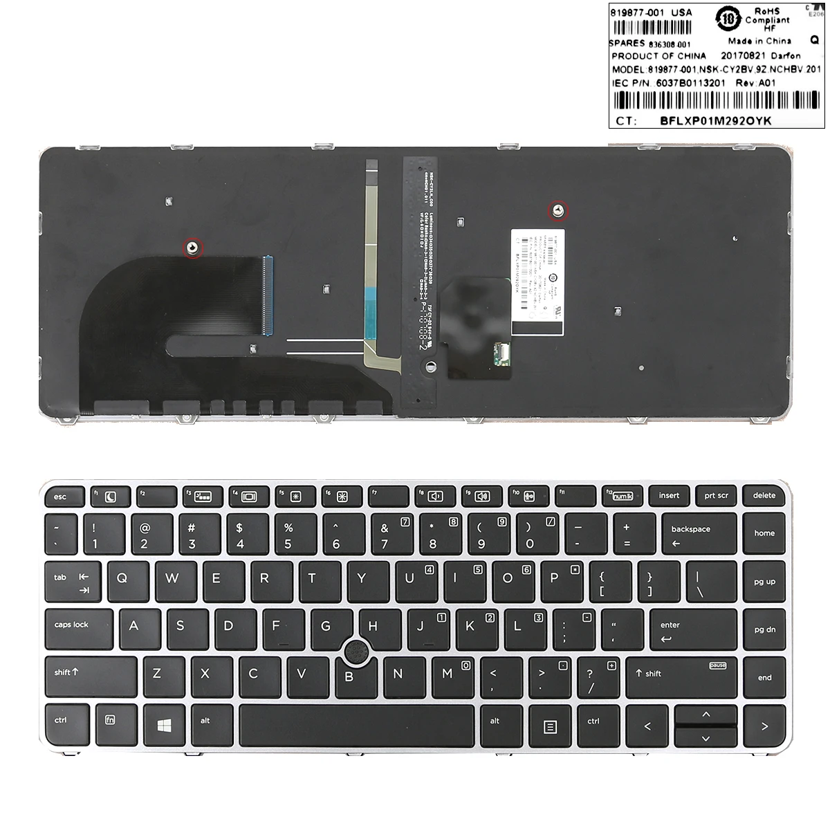 Novità Per Hp Elitebook 745 G3 840 G3 836308-001 821177-001 Tastiera Retroilluminata Americana