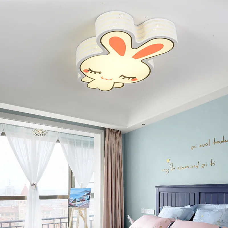 

Princess Lamp Girls Kids Children Room Light Cute Animal Rabbit Led Dimmable Ceiling Light Lamp For Kids Room Bedroom Nursery