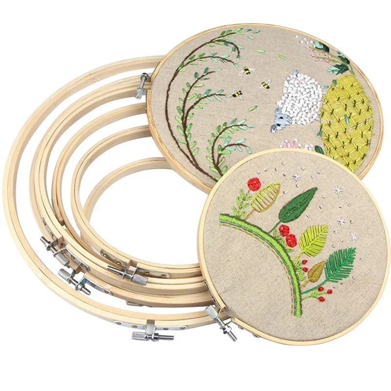 1 шт. 33 см устройство для вышивки крестом и бамбуковым корпусом вышивка обруч
