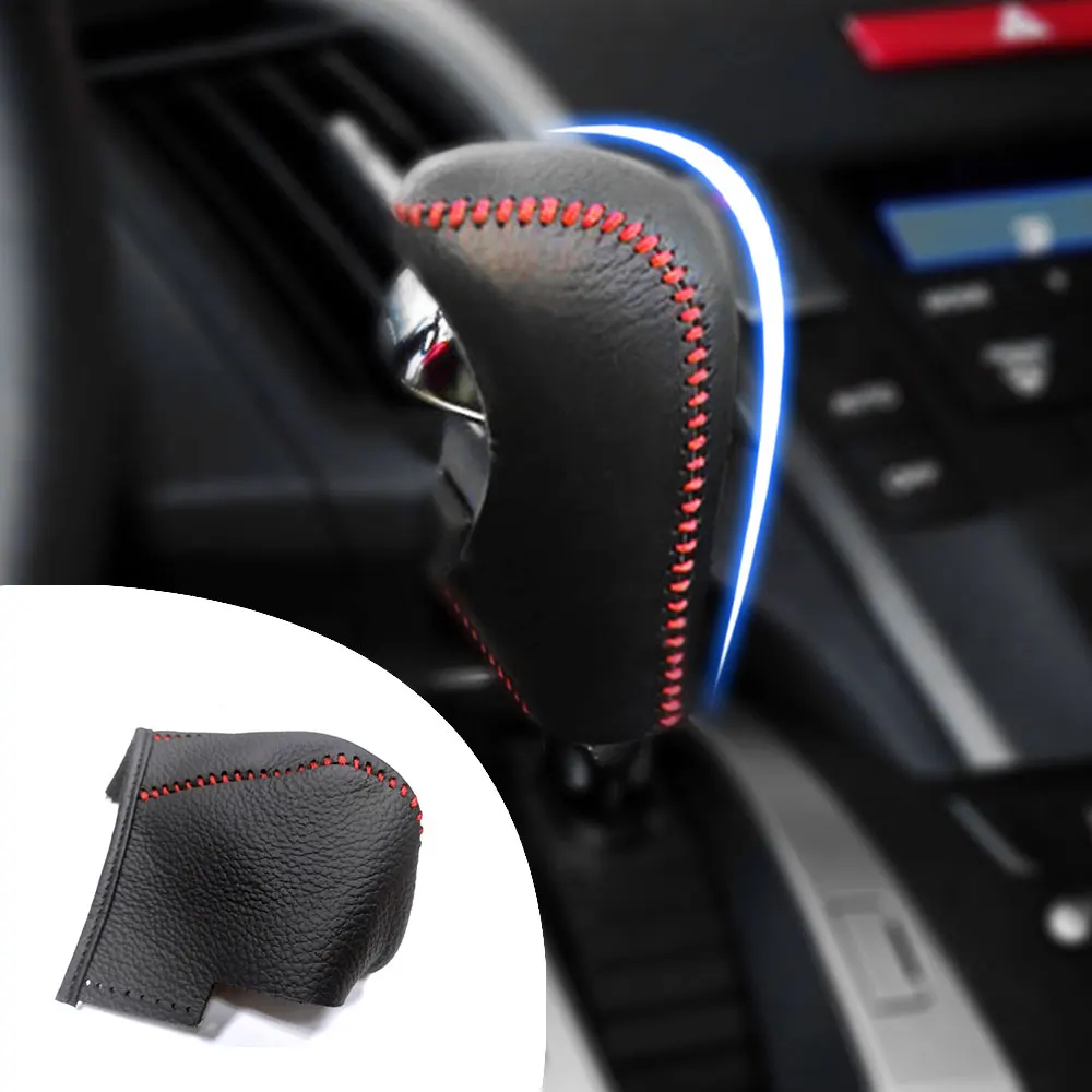 

Кожаная рукоятка рычага переключения передач Muchkey, чехлы для Honda CIVIC, Φ, NSX, JAZZ, Φ, CITY, нескользящий автоматический переключатель передач