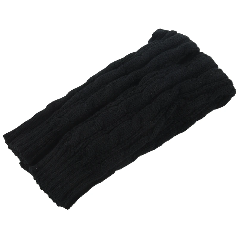 Модные зимние женские мужские перчатки унисекс теплые длинные перчатки без пальцев вязаная рукавица темно-серая 50 см