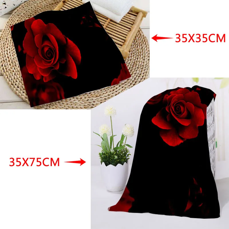 Custom Rose Towels Microfiber Travel Fabric Quick Drying Printing Absorbent Wearable Towel Beach Hair Towels - Цвет: 14