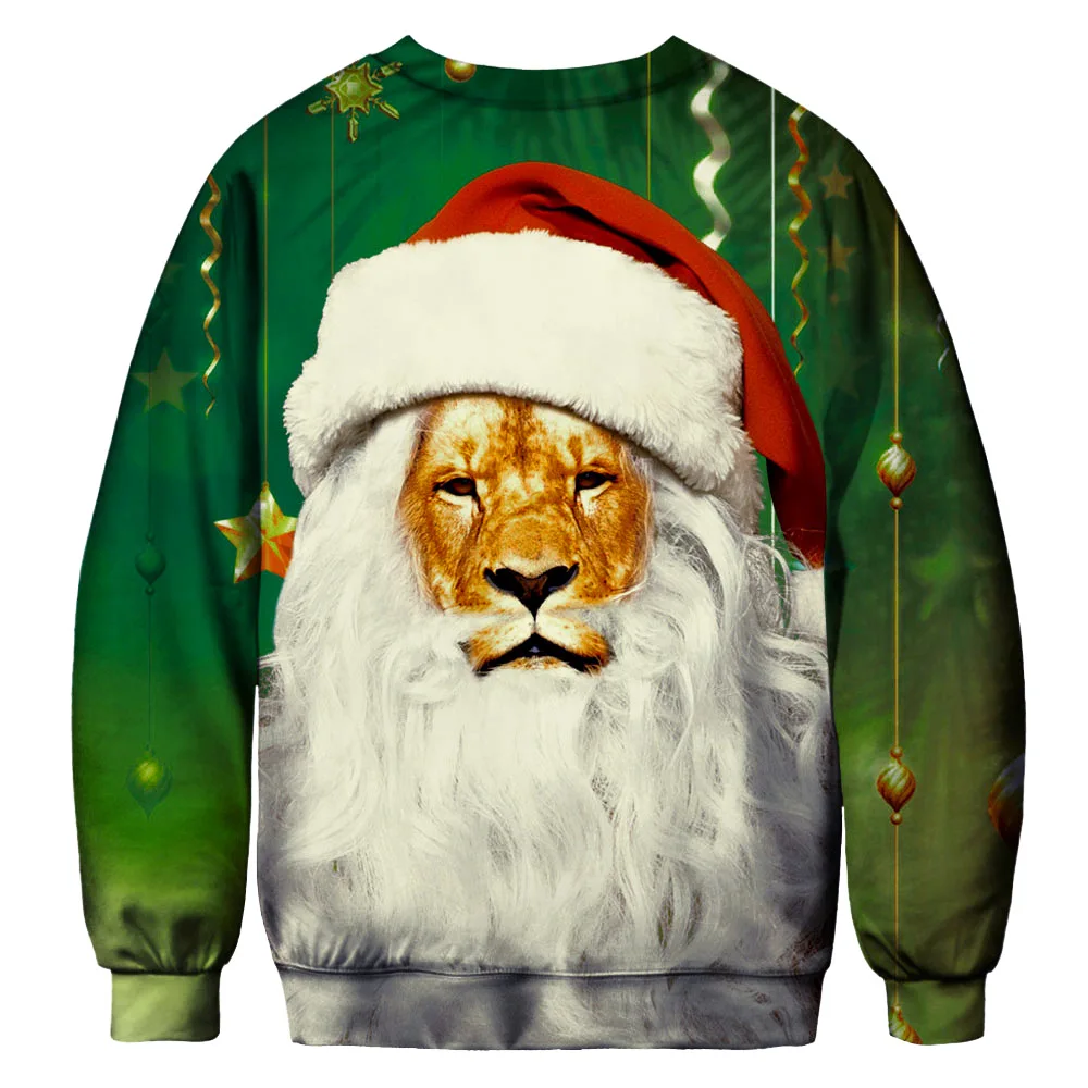 Ugly Christmas Sweater Christmas Novelty Autumn Winter Blouses Clothing Santa Claus Printed Loose Sweater Men Women Pullover