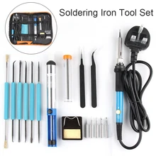 220 В 60 Вт Регулируемый температурный сварочный Железный инструмент DIY Электрический нагревательный паяльник Sation комплект для радиоприемников электроники работы