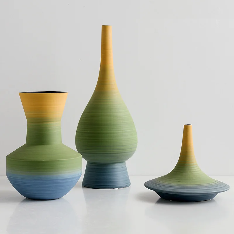 

Minimalist Modern Creative Green Pepper Stem Vase Living Room Side Cabinet Soft Loading Decorative Crafts Ceramic Desktop Orname