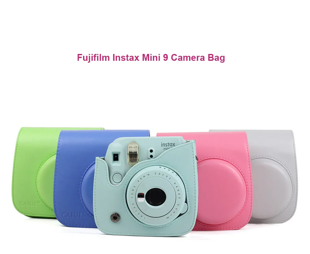 Чехол для Камеры моментальной печати для Fujifilm Instax Mini 8/Mini 9/8+ PU чехол Защитная крышка для камеры с ремешком Розовый Синий Зеленый