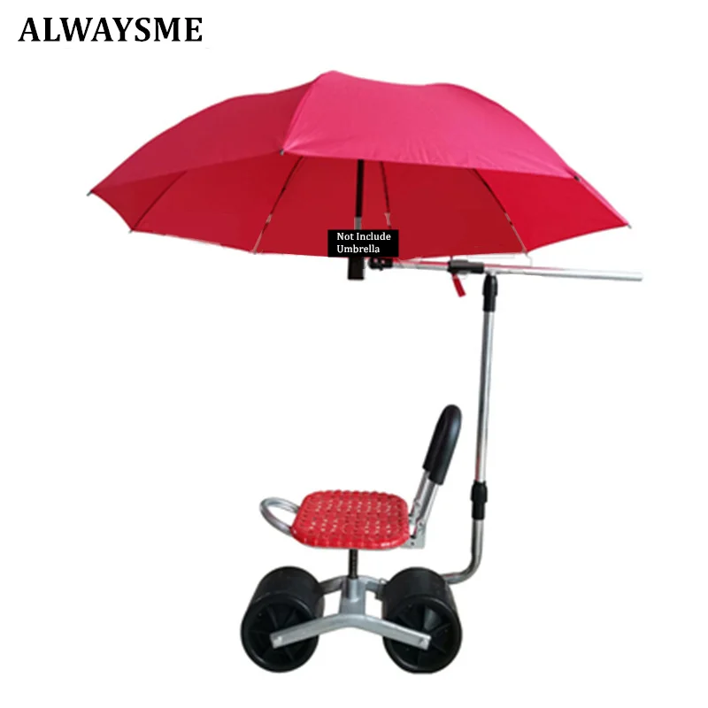 Alwaysme Garden Cart Rolling Work Seat Garden Cart Stool With Umbrella Bracket But Not Include Umbrella Garden Carts Aliexpress