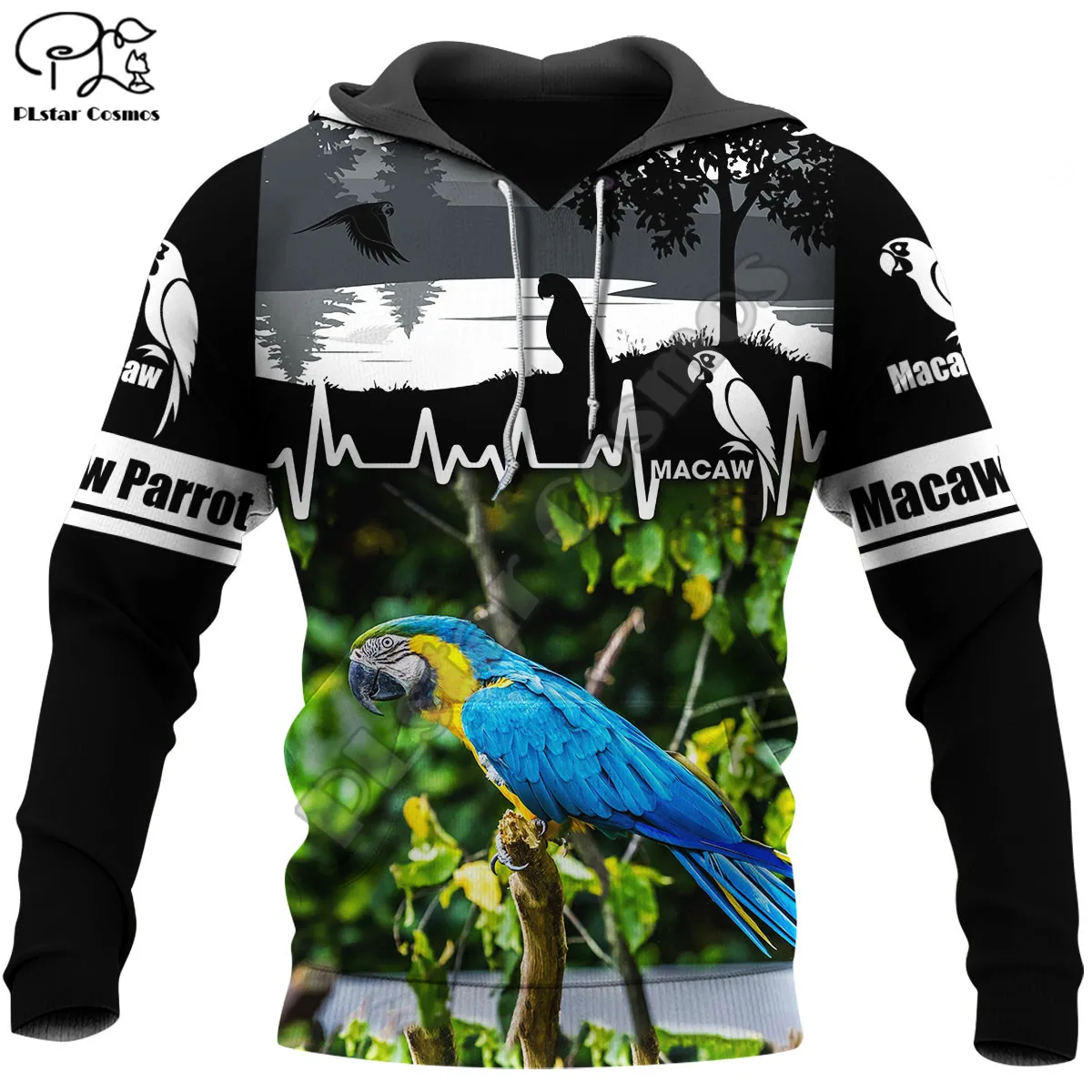 

PLstar Cosmos Animal Macaw Parrot New Sweatshirt Retro Funny Streetwear 3D Printed Zipper Hoodie Jacket Unisex Pullover Style-19