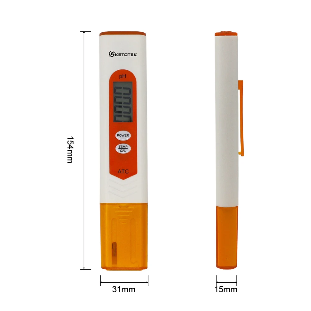 PH Tester 0.00-14.00pH TDS&EC Meter C/F Thermometer ATC Portable Pen Digital Water Quality Analyzer Purity Measuring Tool