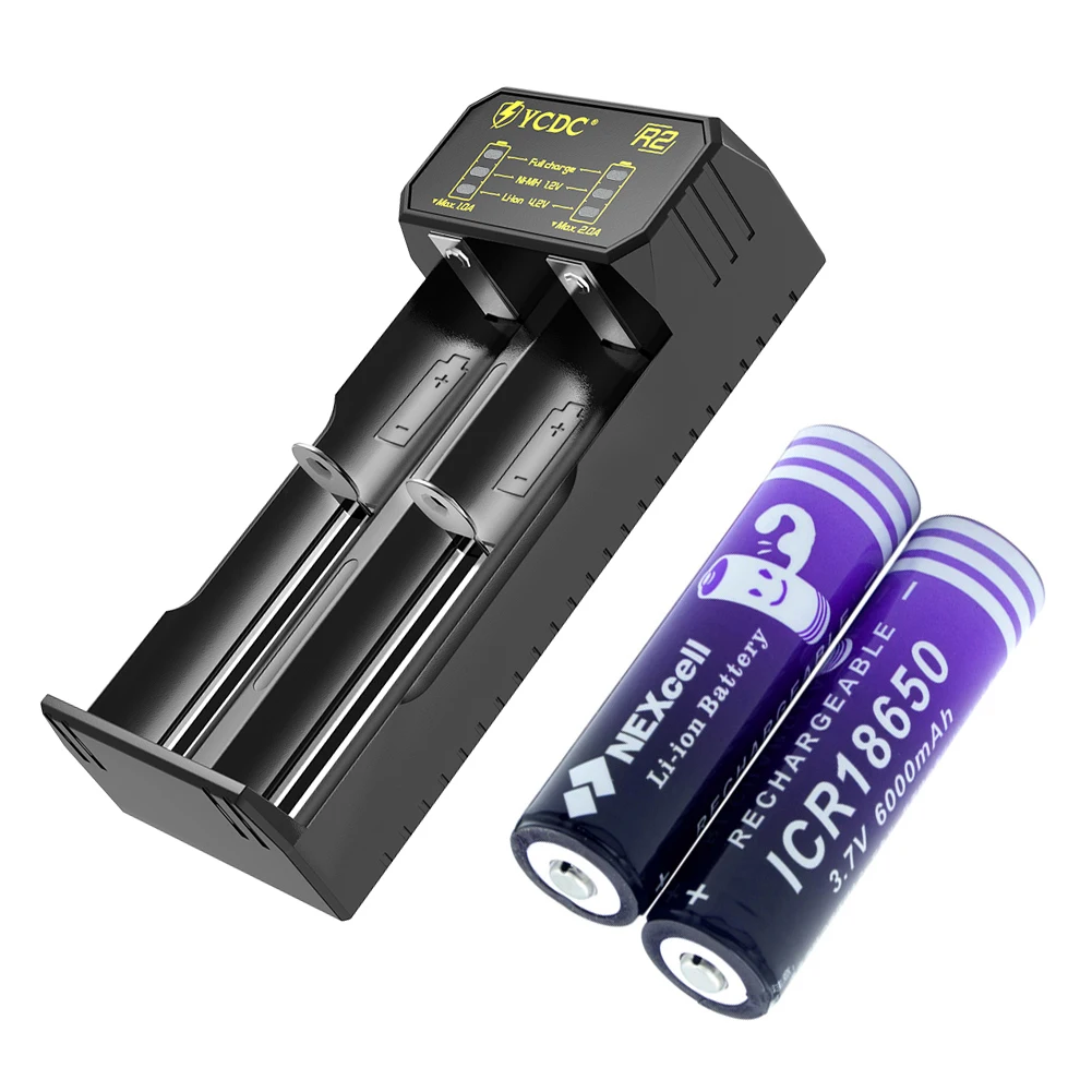 2 шт 18650 6000mah 3 7 v литиевая аккумуляторная батарея для фонариков с аккумулятором EU US