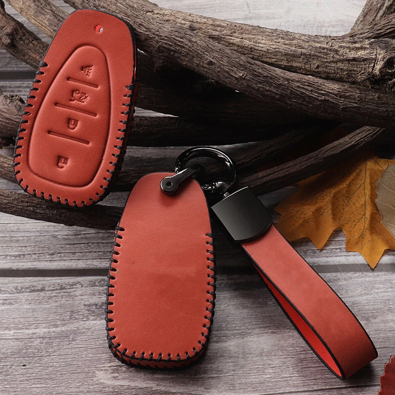 

2020 New Style First Layer Leather Hand-stitched Car Key Protective Shell Retro Style Decorative Cover for Chevrolet Cruze