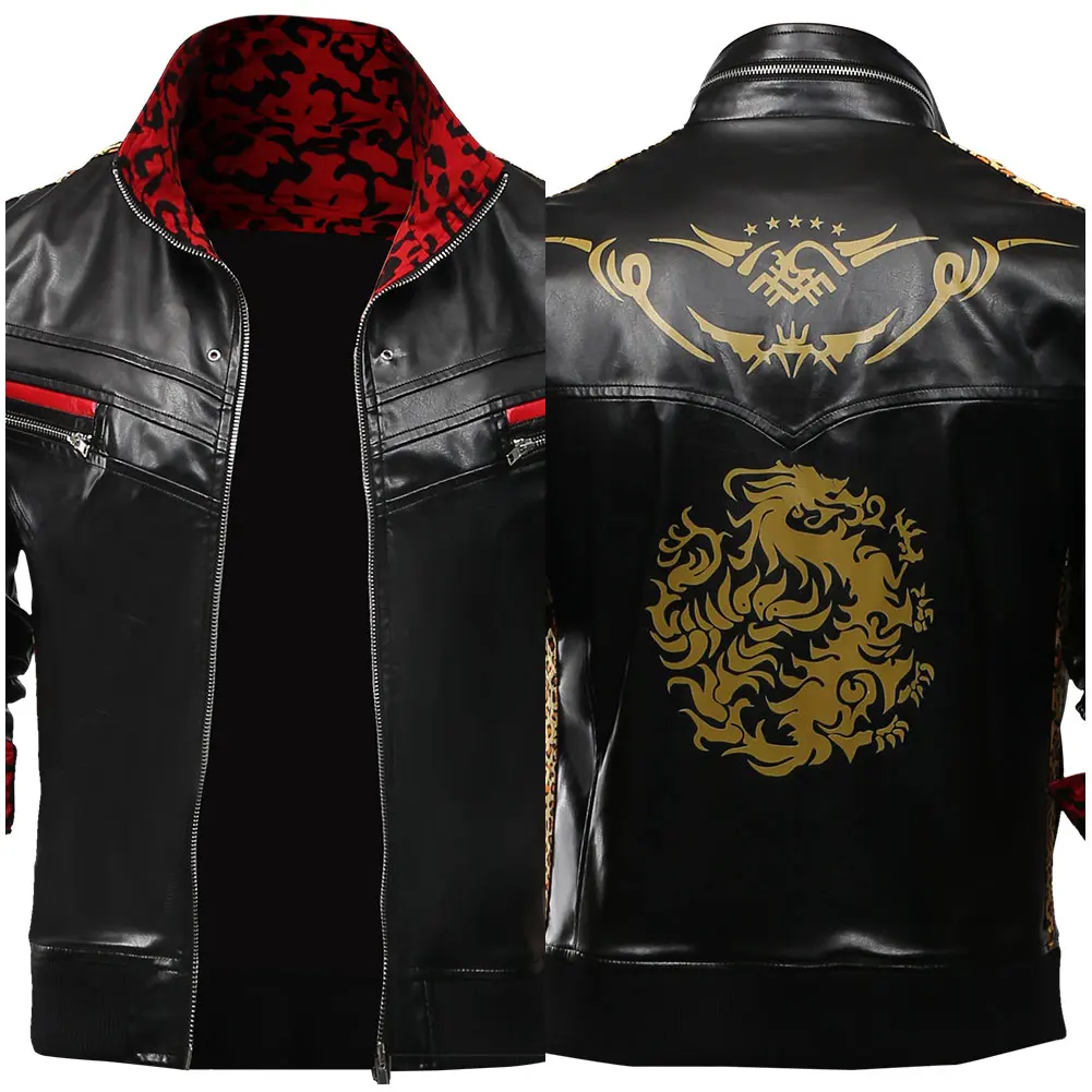 2020 New Final Cosplay Fantasy VII Remake Leslie Kyle Leather Jacket Costume Halloween Carnival Party Costumes Coat | Тематическая