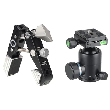 

Xiletu 1Pcs T-1 Aluminum Tripod Monopod Ball Head & 1Pcs Xc-80 Travel Clamp Holder Photography Bracket for Dslr