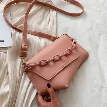 

Irregular Shape PU Leather Crossbody Bags For Women 2020 Chain Fashion Shoulder Messenger Bag Lady Simple Travel Bag Phone bag