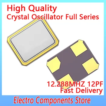 10PCS 12.288MHZ SMD Quartz Resonator Crystal 4Pin Passive Crystal Oscillator 4P 3225 3.2X2.5mm 12PF ±10PPM Electronic Kit 1