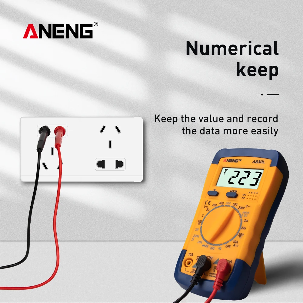 ANENG A830L мультиметр цифровой тестер мультиметр multimeter мультиметры транзистор тестер мултиметр multimetr digital multimeter tester мини мультиметр транзисторов lcr meter esr конденсаторов мултиметор meter