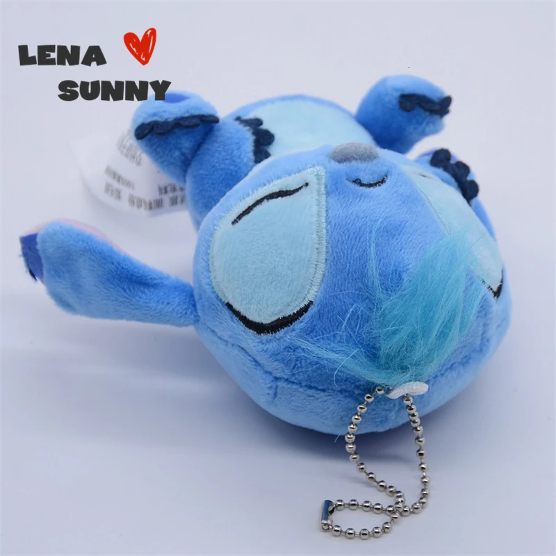 20 шт./лот Sleepy Stitch Keychian плюшевые игрушки куклы, аниме Лило и Стич маленькие подвесные плюшевые игрушки для детей подарок на день рождения