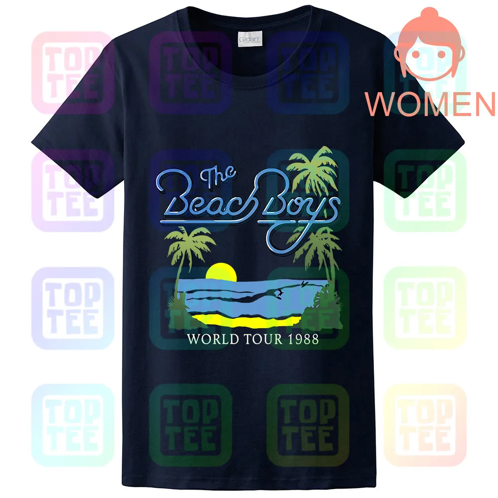 WOMEN-NAVY Редкая Пляжная футболка для мальчиков; белая футболка; американский размер S-3XL - Цвет: WOMEN-NAVY