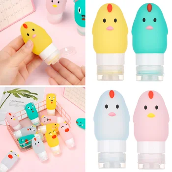 

Cartoon 90ml Empty Spray Silicone Refillable Bottle Empty Travel Packing Press Bottle Lotion Shampoo Cosmetic Squeeze Container