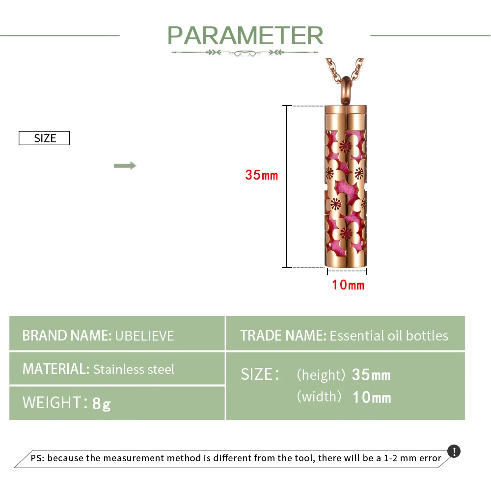 Ubelive ароматическое ожерелье 316L ароматерапия из нержавеющей стали эфирное масло диффузор парфюмерная коробка медальон кулон ювелирные изделия
