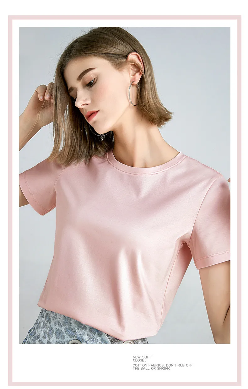 MRMT 2025 Brand New 80S Pure Cotton Women's T Shirt High Quality T-shirt for Female Short Sleeve V Collar Leisure Tops Tshirt