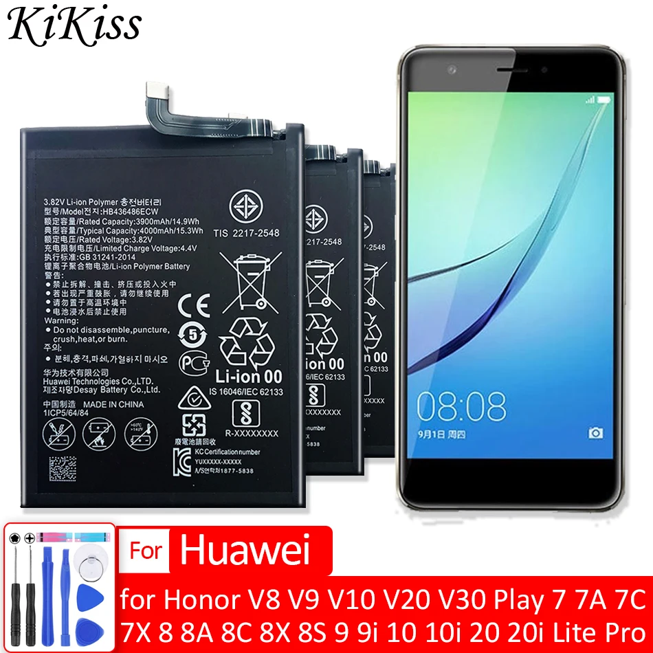 Аккумулятор для Huawei Honor 7 7A 7C 7i 7S 7X 8 8A 8C 8X 8S 9 9i 10 10i 20 20i Lite Pro/Honor V8 V9 V10 V20 V30 Play/View 10/honor8 |