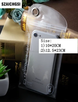 

2000pcs/lot clear Waterproof Pouch Cover Zipper Protector Retail Package Packaging Plastic opp Bag For 4.7inch and 5.5inch