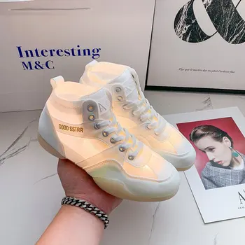 

2020 Spring\Summer women sneakers High-Top Shoes Women's Shoes Fashion All-match Non-Slip Breathable Casual Mesh White Shoes