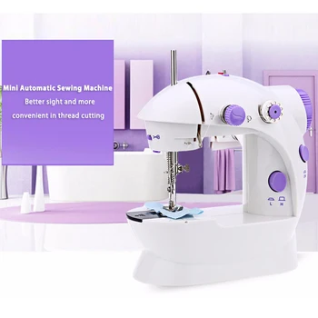 

Upgrade Handheld Pedal Sewing Machines Dual Speed Double Thread Multifunction Electric Automatic Tread Rewind Sewing Machine