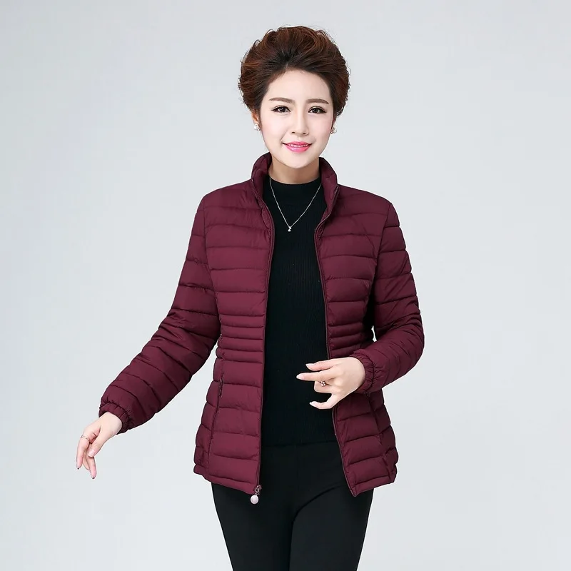 

2018 Cotton-padded Clothes Women's Short Middle-aged Women Dress WOMEN'S Dress Middle-aged Winter down Jacket Cotton-padded Clot