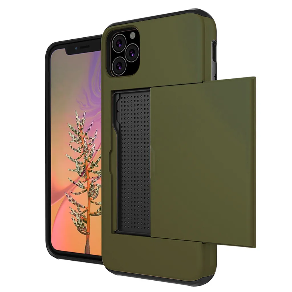 Чехол для телефона Mosunx с бумажником для iPhone 11, 6,1 дюймов, новинка, чехол с отделением для кредитных карт, амортизирующий чехол из ТПУ, внутренний внешний вид