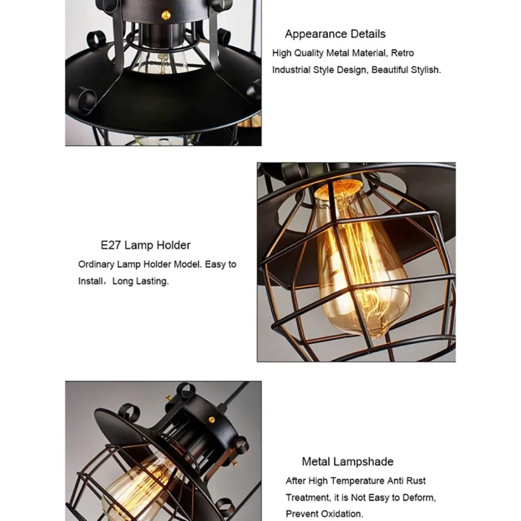 Vintage Industrial Style Metal Fishermans Cage Pendant Light Lamp Shades Household Lighting Accessories Home Lamp #25