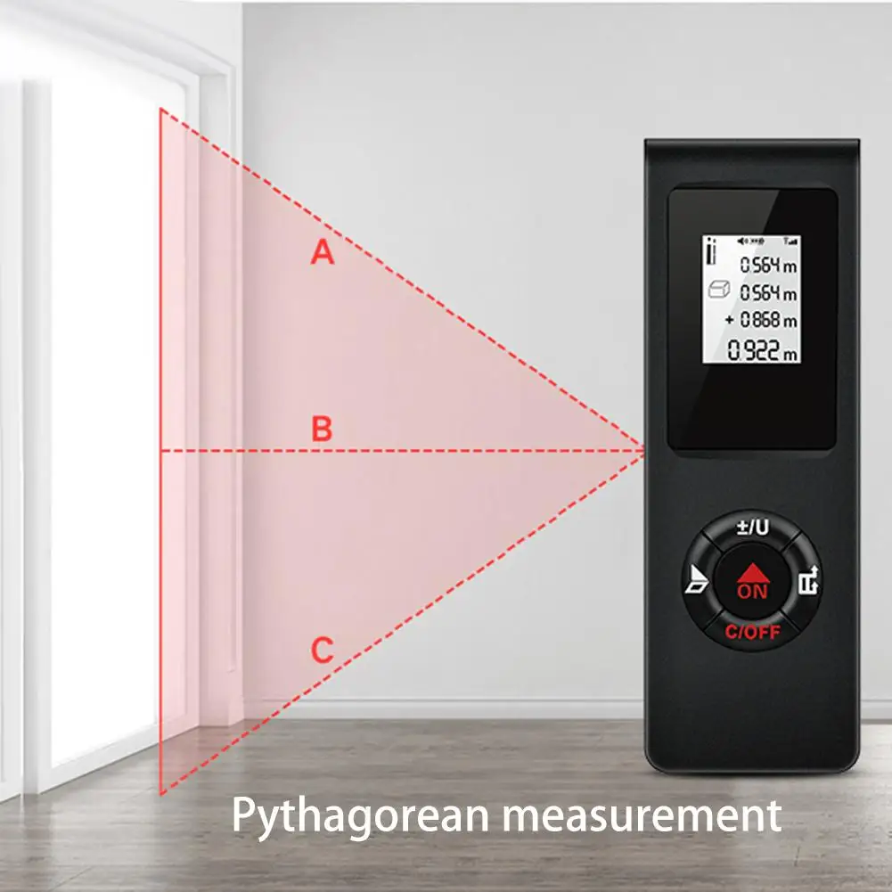 

Distance Meter Mini USB Rechargeable Range Finder Digital Measure Meter for Volume Area Measurement Diastimeter Tools