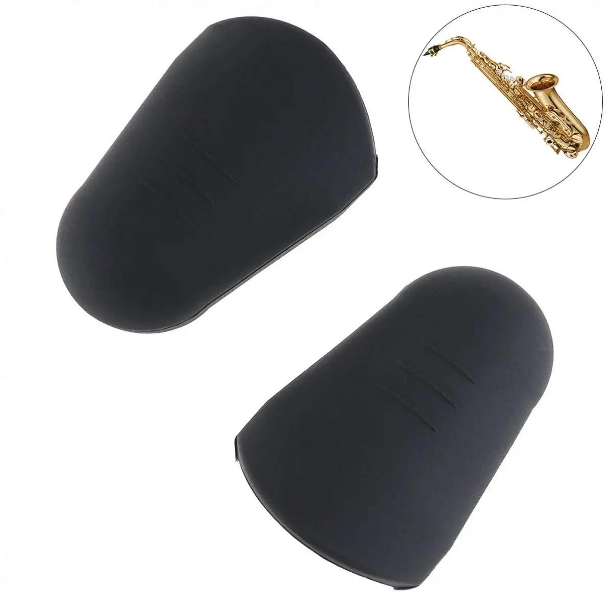 

Saxophone Cap 2Pcs Rubber Alto Tenor Soprano Saxophone Clarinet Flute Mouthpiece Protective Cap Head for Saxophone / Clarinet